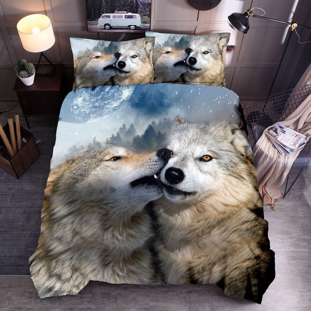 Wolf Cute Animal 3d Bedding Home Textile Down Quilt Cover