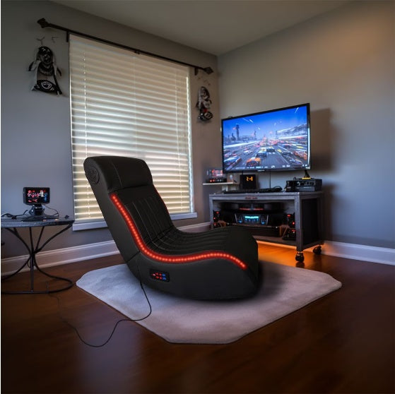 Foldable Gaming Chair With Onboard Speakers, LED Strip Light