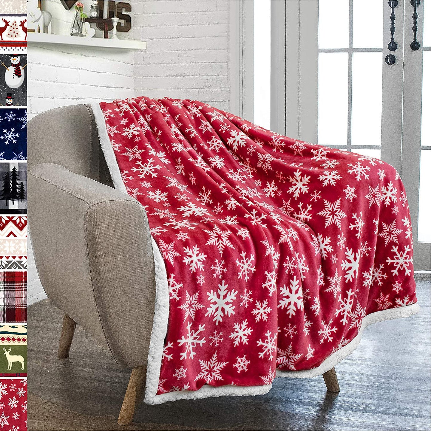 Red plaid flannel wool blanket