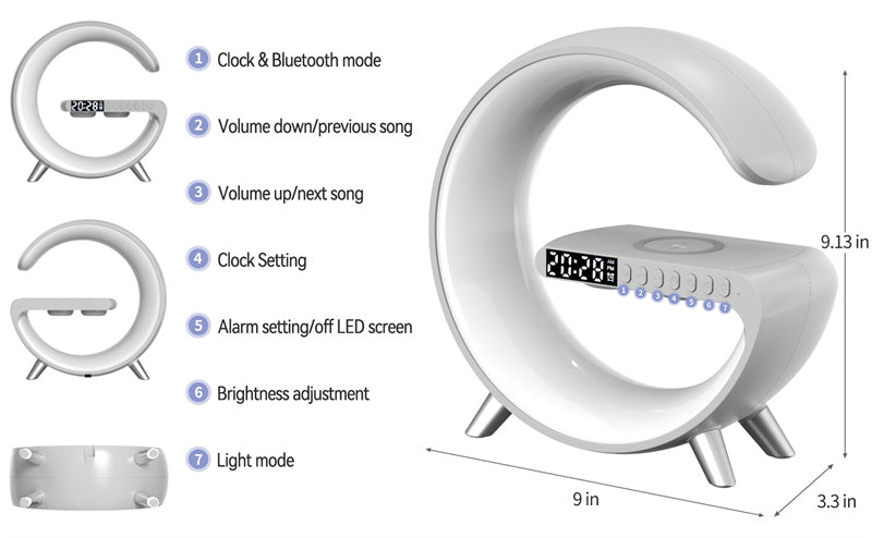 Bluetooth Speaker Wireless Charger Lamps