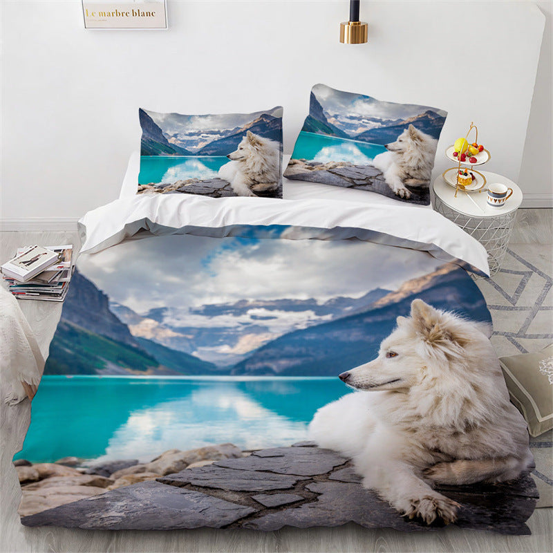 Wolf Cute Animal 3d Bedding Home Textile Down Quilt Cover