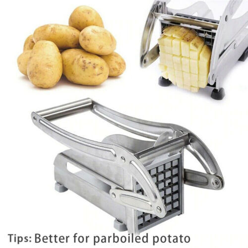 French Fries Potato Chip Cutter Stainless Steel Slicer Chipper Chopper 2 Blades