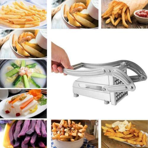 French Fries Potato Chip Cutter Stainless Steel Slicer Chipper Chopper 2 Blades