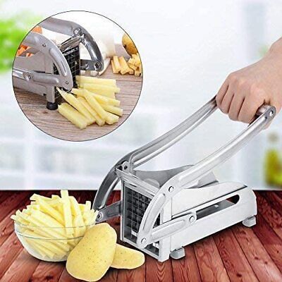 French Fries Potato Chip Cutter Stainless Steel Slicer Chipper Chopper 2 Blades