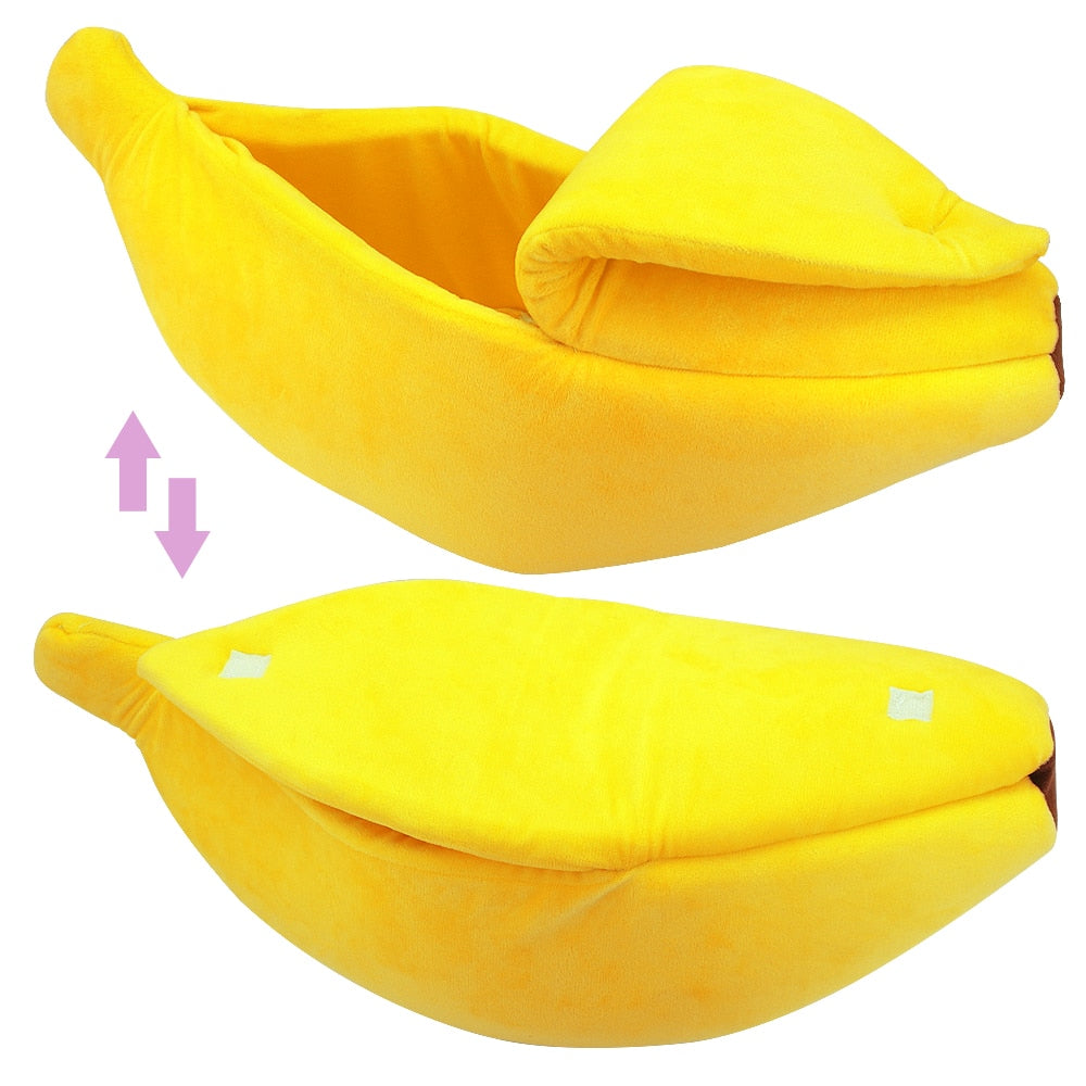 Banana Cat Bed House Cozy Cute Banana Puppy