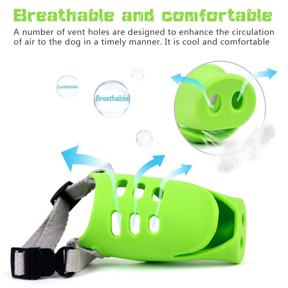 Breathable Cute Pig Dog Muzzle Silicone Anti bite