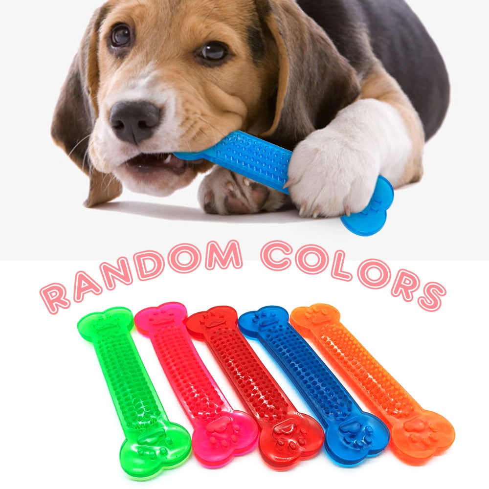 New Pet Dog Toy Dog Cat Silicone Bone Toys Bite