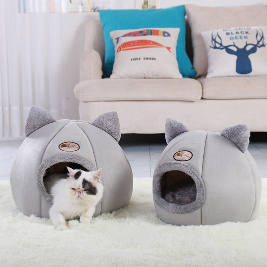 Soft Pet Cat Bed House Warm Pet Bed Cave Tent with