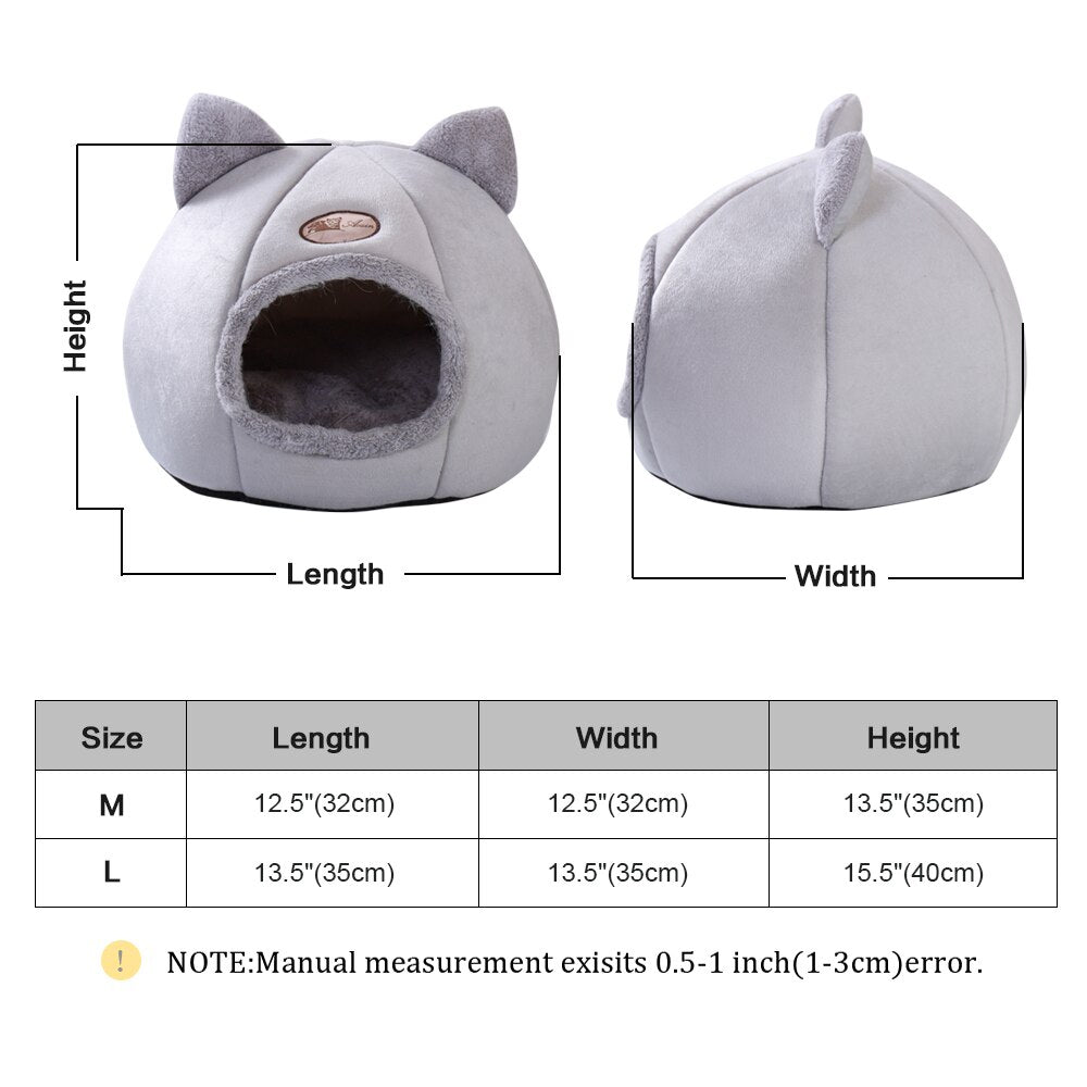 Soft Pet Cat Bed House Warm Pet Bed Cave Tent with