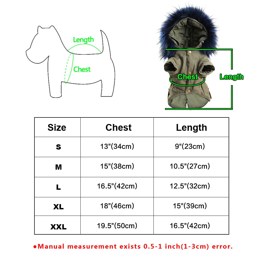 Warm Winter Dog Clothes Luxury Fur Dog Coat