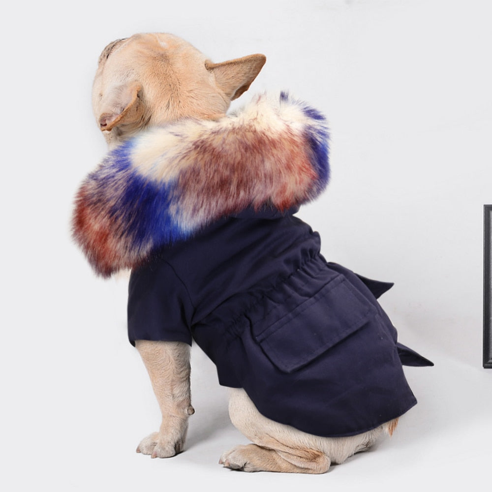 Warm Winter Dog Clothes Luxury Fur Dog Coat