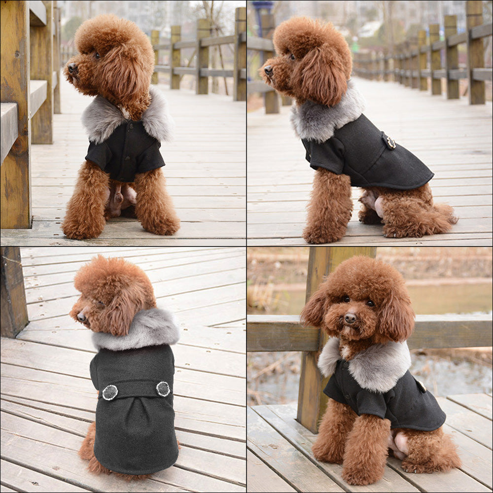 Winter Dog Clothes Pug Pet Cat Jacket Coat Hooded