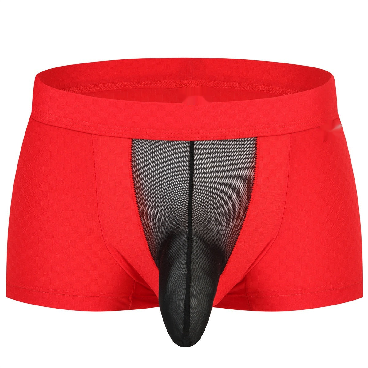 Men's Sexy Gun Egg Separation Nylon Ice Silky Mesh Transparent Bag Boxer Briefs