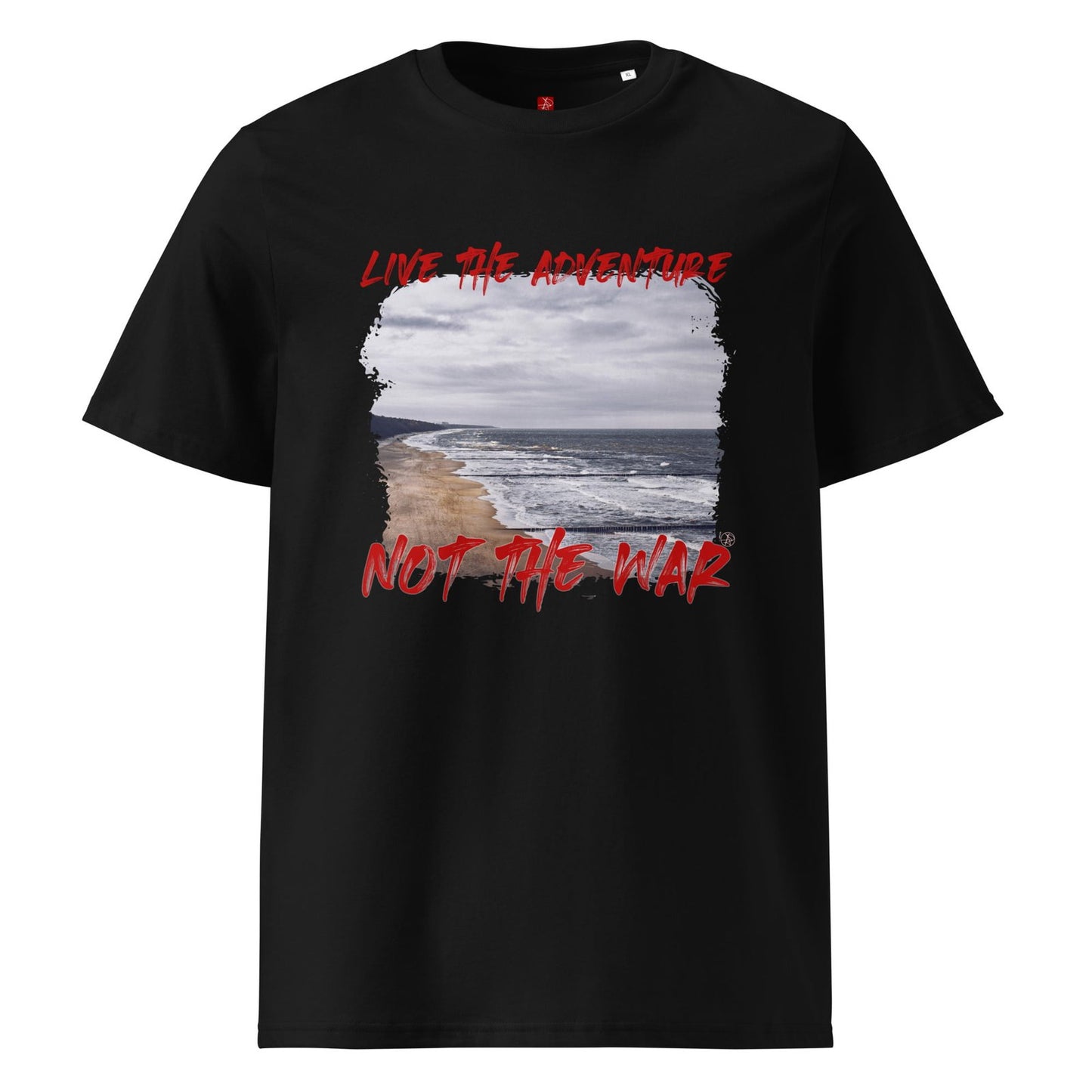 GOTS Organic Cotton T-Shirt – “Live the Adventure, Not the War” Design