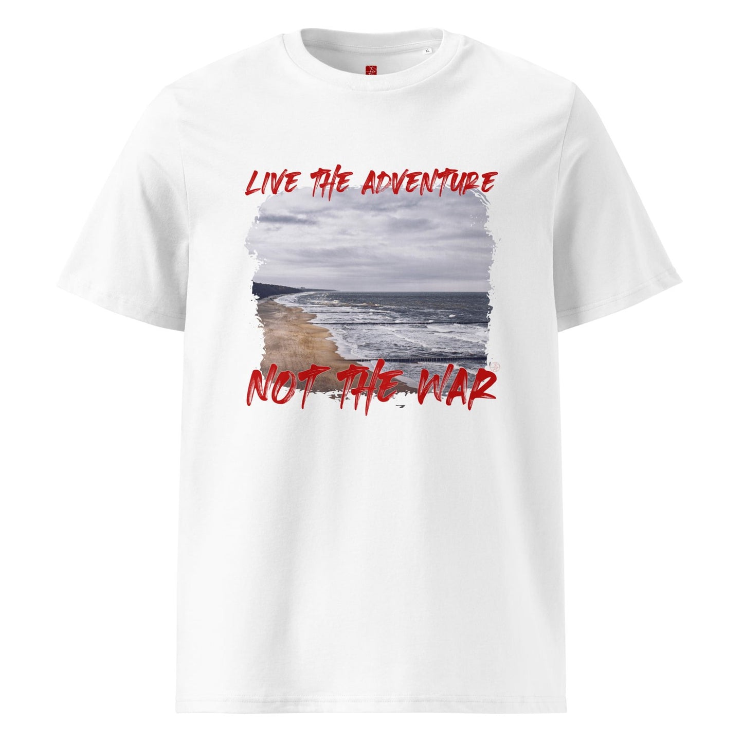 GOTS Organic Cotton T-Shirt – “Live the Adventure, Not the War” Design