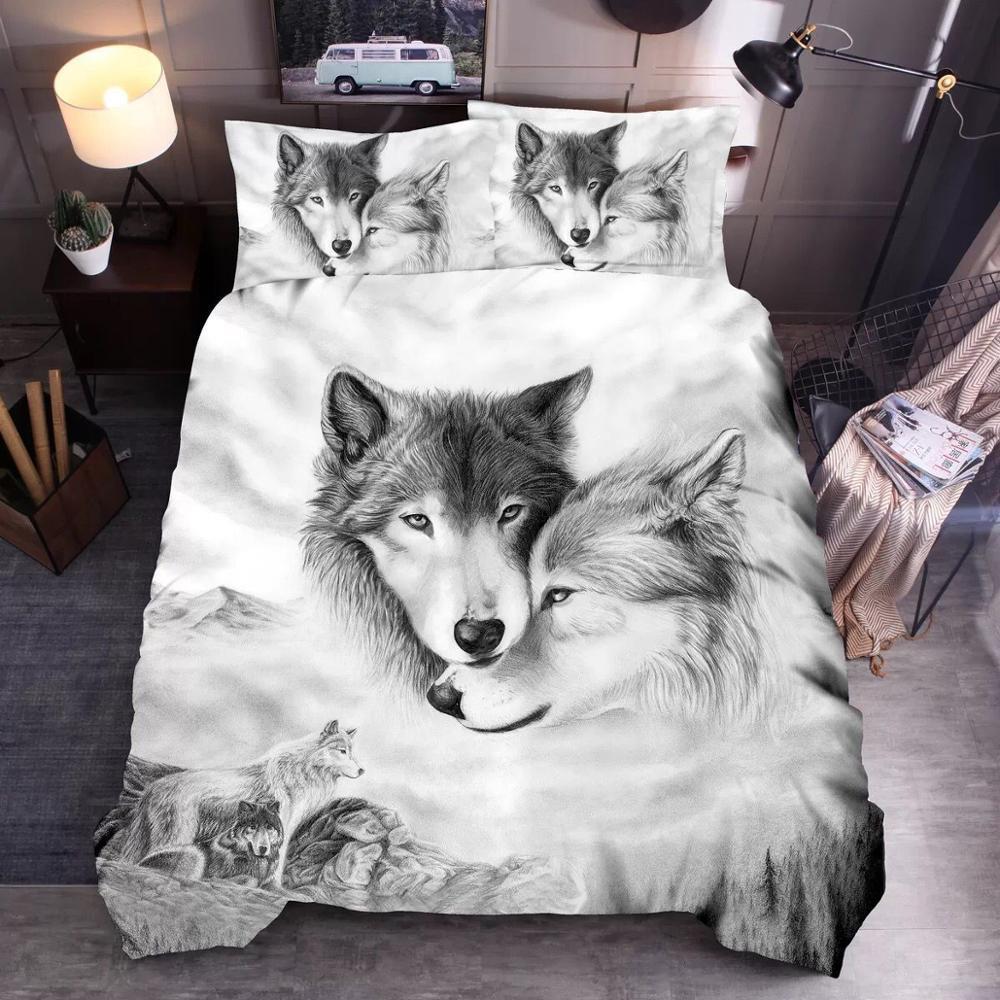 Wolf Cute Animal 3d Bedding Home Textile Down Quilt Cover